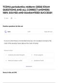 TCDHA periodontics midterm &lpar;2026&rpar; EXAM QUESTIONS AND ALL CORRECT ANSWERS 100&percnt; SOLVED AND GUARANTEED SUCCESS&excl;&excl;
