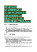 Colorado Chiropractic Jurisprudence Exam Test Bank 2026&sol;2027 &vert; CBCE Rules&comma; Statutes & Standards of Practice