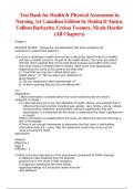 Test Bank for Health & Physical Assessment in Nursing Canadian Edition Donita D&rsquo;Amico Complete Questions and Answers Exam Prep