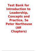 Test Bank for Introduction to Leadership Concepts and Practice 5th Edition Peter Northouse Complete Exam Questions Answers