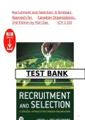 Test Bank for Recruitment and Selection A Strategic Approach Canadian Organizations 2nd Edition Hari Das Exam Questions