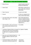 EMT Chapter 1 Test with Complete Solutions