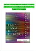 Test Bank for Clinical Nursing Skills and Techniques 11th Edition by Anne Griffin Perry & Patricia A&period; Potter &vert; Latest Update 2026 Exam Prep Graded A&plus;