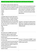 Disaster nursing- NCLEX Test Questions and Answers Graded A&plus;