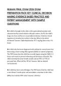 NU664A FINAL EXAM 2026 EXAM  PREPARATION PACK KEY CLINICAL DECISION  MAKING EVIDENCE BASED PRACTICE AND  PATIENT MANAGEMENT WITH SAMPLE  QUESTIONS 