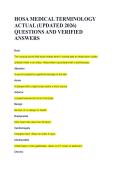HOSA MEDICAL TERMINOLOGY  ACTUAL &lpar;UPDATED 2026&rpar;  QUESTIONS AND VERIFIED  ANSWERS 