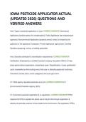 IOWA PESTICIDE APPLICATOR ACTUAL  &lpar;UPDATED 2026&rpar; QUESTIONS AND  VERIFIED ANSWERS 