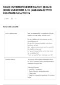 NASM NUTRITION CERTIFICATION &lpar;EXAM&rpar; &lpar;2026&rpar; QUESTIONS AND &lpar;elaborated&rpar; WITH COMPLETE SOLUTIONS