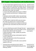 EMT Chapter 4 Quiz Questions with Verified Answers