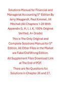 Solutions Manual Financial and Managerial Accounting 5th Edition By Jerry Weygandt&comma; Paul Kimmel&comma; Jill Mitchell 