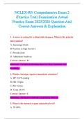  NCLEX-RN Comprehensive ExamS  &lpar;Practice Test&rpar; Examination Actual Practice Exam 2025&vert;2026 Question And Correct Answers & Explanation