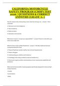 California Motorcycle Safety Program &lpar;CMSP&rpar; Test &ndash; Rider Safety Course &ndash; Practice Questions and Verified Answers Study Guide &lpar;2025&rpar;