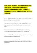 SAR TECH III FINAL EXAM STUDY GUIDE 2025&sol;2026 COMPLETE QUESTIONS &vert; VERIFIED ANSWERS &vert; 100&percnt; CORRECT &vert; GRADED A&plus;&vert; PASS GUARANTEED &sol;RECENT VERSION