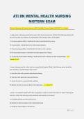 ATI RN Mental Health Nursing Midterm Exam Review Questions & Correct Answers &lpar;100&percnt; Verified&rpar; &vert; Newest Update 2026&sol;2027 &vert; A&plus; Grade