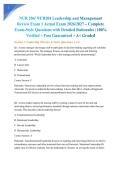 NUR 204&sol; NUR204 Leadership and Management Review Exam 1 Actual Exam 2026&sol;2027 &ndash; Complete Exam-Style Questions with Detailed Rationales &vert; 100&percnt; Verified &ndash; Pass Guaranteed &ndash; A&plus; Graded
