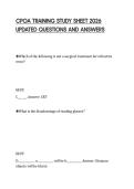 CPOA TRAINING STUDY SHEET 2026 UPDATED QUESTIONS AND ANSWERS