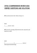CPOA COMPREHENSIVE REVIEW 2026 VERIFIED QUESTIONS AND SOLUTIONS