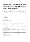 CPR BLS EXAM COMPREHENSIVE TEST PAPER 2026 COMPLETE QUESTIONS AND ANSWERS EXPERT VERIFIED GRADED A&plus;