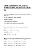 CPR BLS EXAM EXAM SCRIPT 2026 TEST PAPER QUESTIONS AND SOLUTIONS GRADED A&plus;