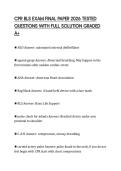 CPR BLS EXAM FINAL PAPER 2026 TESTED QUESTIONS WITH FULL SOLUTION GRADED A&plus;
