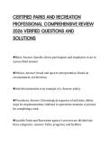 CERTIFIED PARKS AND RECREATION PROFESSIONAL COMPREHENSIVE REVIEW 2026 VERIFIED QUESTIONS AND SOLUTIONS