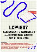 LCP4807 Assignment 2 Semester 1 Memo &vert; Due 21 April 2026