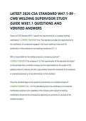 LATEST 2026 CSA STANDARD W47&period;1-09 -  CWB WELDING SUPERVISOR STUDY  GUIDE WXE1&period;1 QUESTIONS AND  VERIFIED ANSWERS 