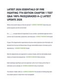 LATEST 2026 ESSENTIALS OF FIRE  FIGHTING 7TH EDITION CHAPTER 1 TEST  Q&A 100&percnt; PASS&vert;&vert;GRADED A&plus;&vert;&vert; LATEST  UPDATE 2026 