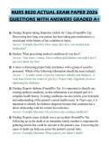 NURS 8020 ACTUAL EXAM PAPER 2026 QUESTIONS WITH ANSWERS GRADED A&plus;