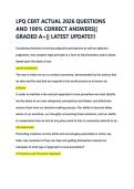 LPQ CERT ACTUAL 2026 QUESTIONS  AND 100&percnt; CORRECT ANSWERS&vert;&vert;  GRADED A&plus;&vert;&vert; LATEST UPDATE&excl;&excl;&excl; 