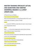 MASTER TRAINING SPECIALIST ACTUAL  2026 QUESTIONS AND VERIFIED  ANSWERS&vert;&vert; GRADED A&plus;&vert;&vert; LATEST  UPDATE 2026 