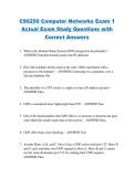 CS6250 Computer Networks Exam 1 Actual Exam Study Questions with  Correct Answers