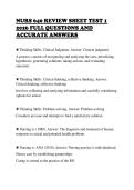 NURS 640 REVIEW SHEET TEST 1  2026 FULL QUESTIONS AND  ACCURATE ANSWERS 