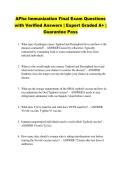 APha Immunization Final Exam Questions with Verified Answers &vert; Expert Graded A&plus; &vert;  Guarantee Pass