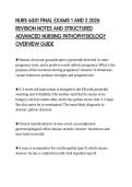 NURS 6501 FINAL EXAMS 1 AND 2 2026  REVISION NOTES AND STRUCTURED  ADVANCED NURSING PATHOPHYSIOLOGY  OVERVIEW GUIDE