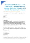 NUR 253 Mental Health Exam 3 Actual Exam 2026&sol;2027 &ndash; Complete Exam-Style Questions with Detailed Rationales &vert; 100&percnt; Verified &ndash; Pass Guaranteed &ndash; A&plus; Graded