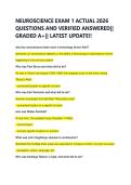 NEUROSCIENCE EXAM 1 ACTUAL 2026  QUESTIONS AND VERIFIED ANSWERED&vert;&vert;  GRADED A&plus;&vert;&vert; LATEST UPDATE&excl;&excl; 