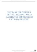 Test Bank &mdash; Pediatric Physical Examination&colon; An Illustrated Handbook &vert; Duderstadt &vert; 3rd Edition &vert; Complete All Chapters &vert; Verified Questions & Answers