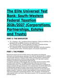 Elite Test Bank&colon; South-Western Federal Taxation 2026&sol;2027 &lpar;Corporations&comma; Partnerships&comma; Estates and Trusts&rpar;&comma; 49th Edition by Nellen & Young