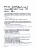 NUR 265 &ndash; EXAM 4 &vert; Questions and Answers &vert; 2025&sol;2026 Update &vert; 100&percnt; Correct &ndash; Galen&period;