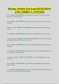 Driving- Written Test Exam QUESTIONS  AND CORRECT ANSWERS