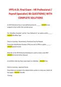 IPPS-A DL Final Exam - HR Professional &sol;  Payroll Specialist&vert; 86 QUESTIONS&vert; WITH  COMPLETE SOLUTIONS