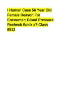 I Human Case 56 Year Old Female Reason For Encounter&colon; Blood Pressure Recheck Week &num;7&colon;Class 6512 &bull;&Tab;
