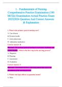  Fundamentals of Nursing  Comprehensive Practice Examination &lpar;100 MCQs&rpar; Examination Actual Practice Exam 2025&vert;2026 Question And Correct Answers  & Explanation