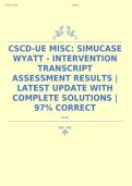 CSCD-UE MISC&colon; SIMUCASE WYATT - INTERVENTION TRANSCRIPT ASSESSMENT RESULTS &vert; LATEST UPDATE WITH COMPLETE SOLUTIONS &vert; 97&percnt; CORRECT 