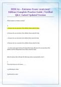 HESI A2 &ndash; Entrance Exam&vert; 2026&sol;2027  Edition&vert; Complete Practice Guide &vert; Verified  Q&A &vert; Latest Updated Version 