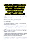 Florida Funeral Laws and Rules FINAL  EXAM STUDY GUIDE QUESTIONS  AND CORRECT SOLUTIONS&vert;&vert;100&percnt;  GUARANTEED PASS&vert;&vert;UPDATED  20262027 SYLLABUS&vert;&vert;A&plus;  GRADED&vert;&vert;<<RECENT VERSION>> 