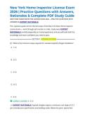 New York Home Inspector License Exam 2026 &vert; Practice Questions with Answers&comma; Rationales & Complete PDF Study Guide