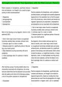 Schizophrenia NCLEX Test Questions with Verified Answers Rated A