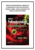 Test Bank for Porth&rsquo;s Pathophysiology&colon; Concepts of Altered Health States 10th Edition Updated 2025&ndash;2026 Complete All Chapters Exam Questions and Answers Study Guide for Norris & Lalchandani Pathophysiology Success